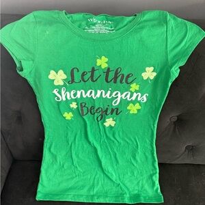 Wound Up Green Short Sleeve Tee - Let the Shenanigans Begin